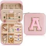 Parima Personalized Jewelry Holder & Organizer Case - Pink Travel Jewelry Box ...