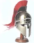 Medieval Corinthian Armor Helmet Greek Red Plume Knight Spartan Christmas Helmet