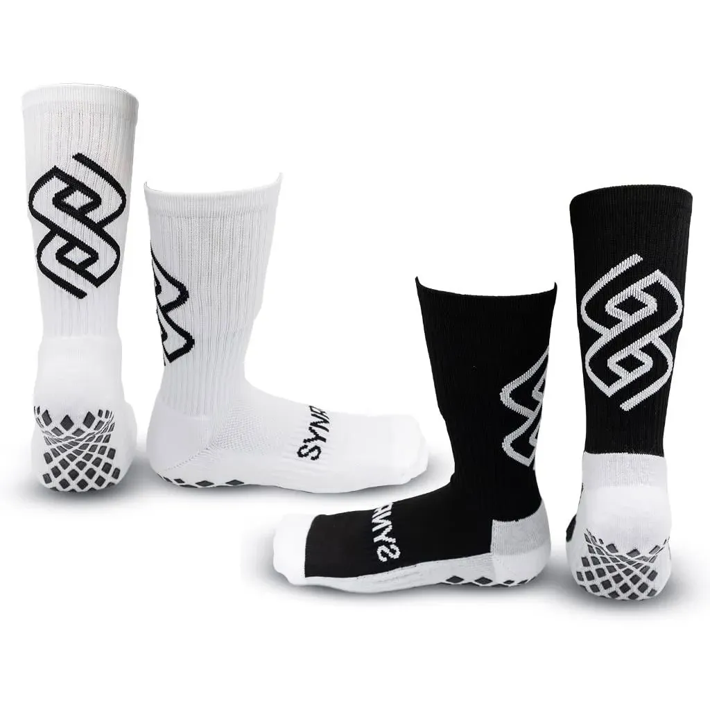 Mixed Synrgy Anti Slip Grip Socks with Interior &amp; Exterior Grips for all Sports