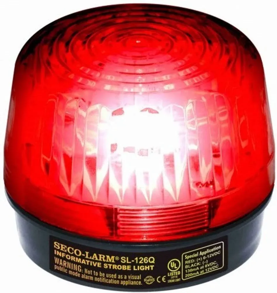 Seco-Larm SL-126Q/R Xenon Tube Strobe Light 6-12VDC Red