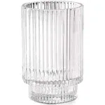 Serene Spaces Living Clear Ribbed Glass Votive Holder, Perfect for Weddings and Home Décor, Measures 5" Tall and 3.5" Diameter