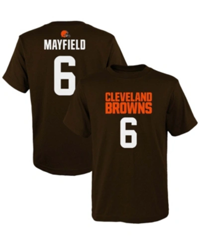 Kids' Youth Boys Baker Mayfield Brown Cleveland Browns Mainliner Player Name Number T-shirt