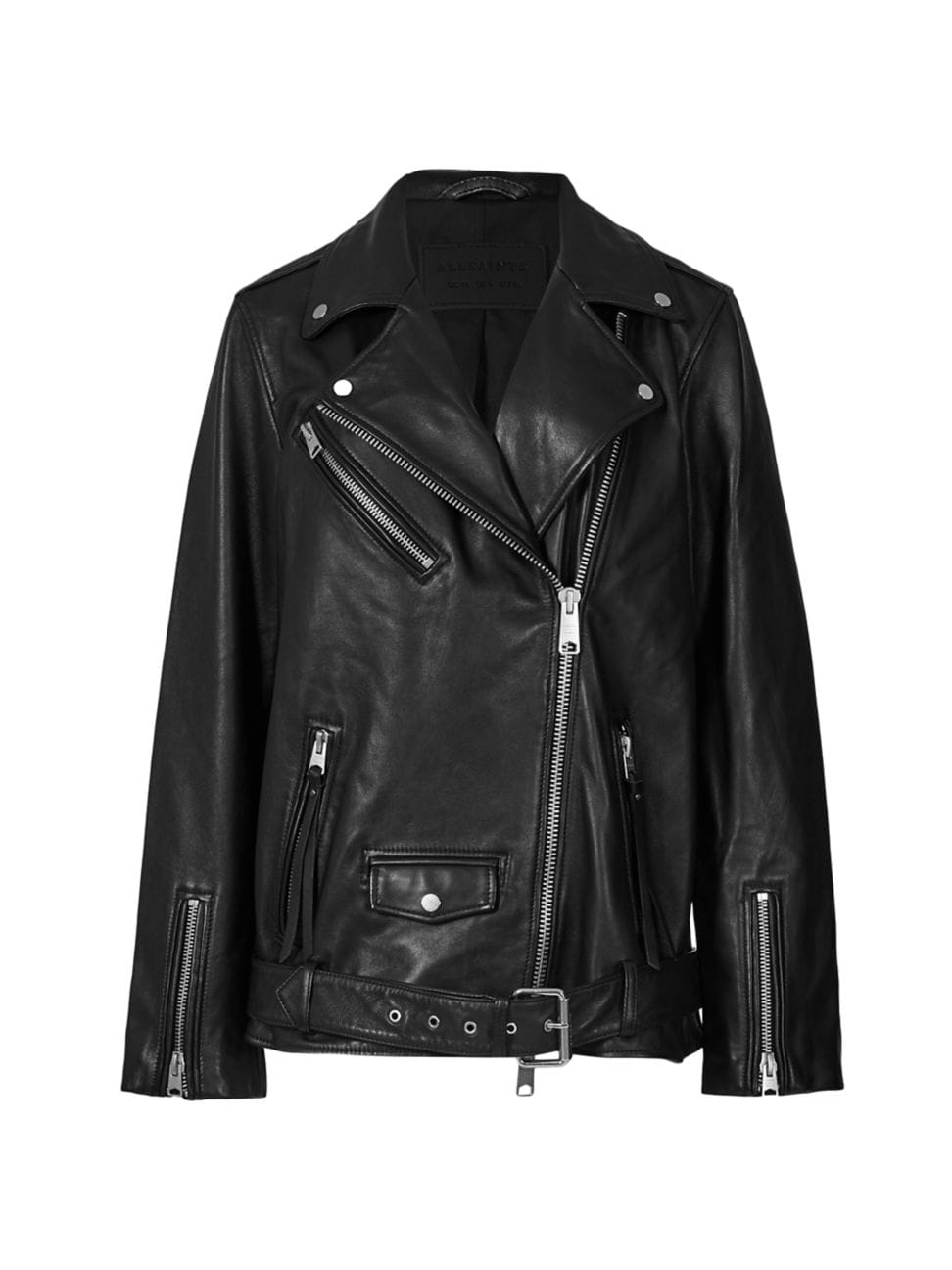 Allsaints Women's Billie Oversized Leather Biker Jacket