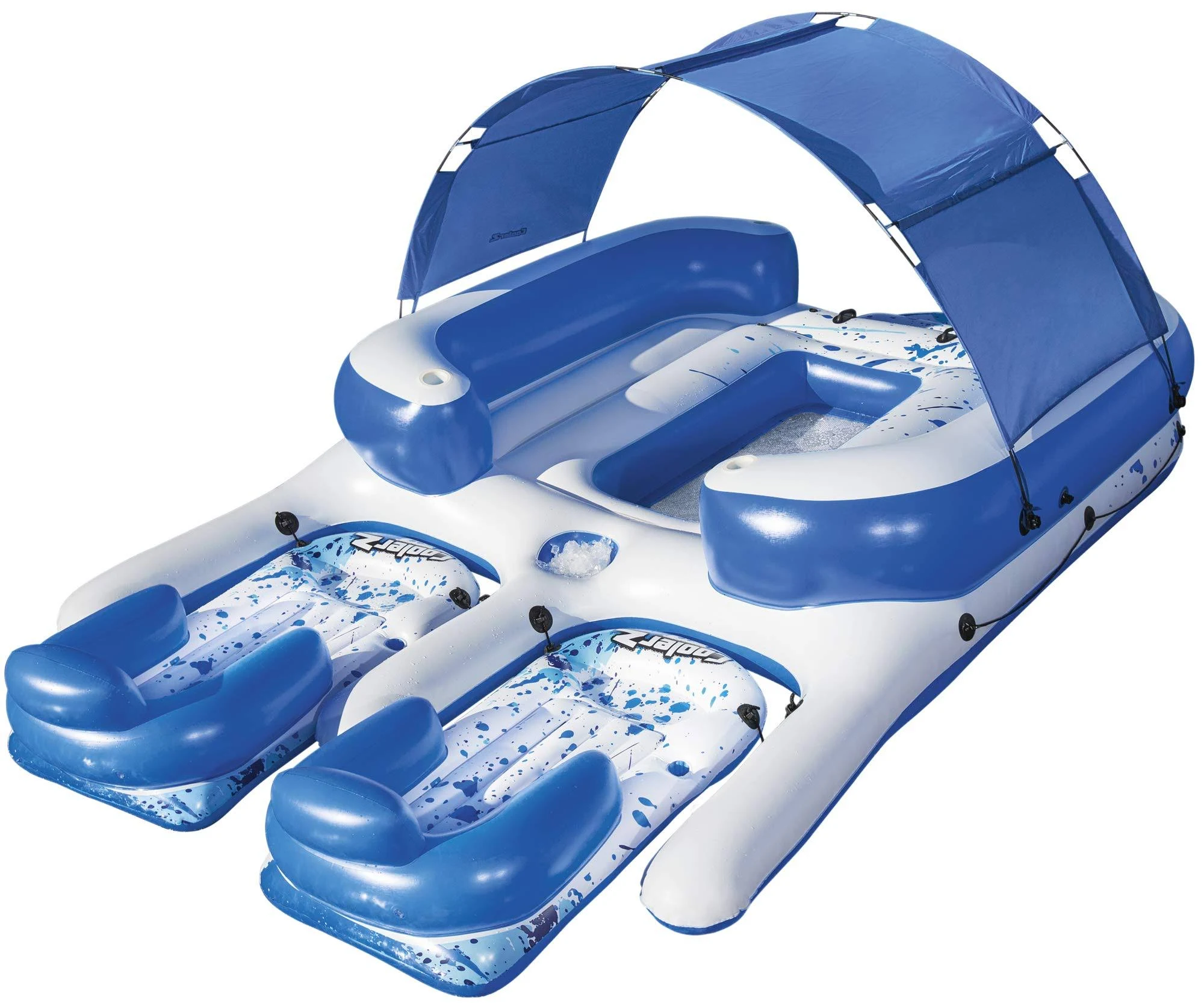 CoolerZ Tropical Breeze III Inflatable 8-Person Floating Island with UV Shade