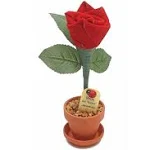 JustPaperRoses 3rd Year Wedding Anniversary 7 inch Potted Leather Desk Rose