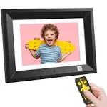 Kodak 10.1 inch Wood Digital Picture Frame with Remote Control, IPS Screen HD Display, Auto-Rotate, Wall Mountable, Programmable Auto On/Off, Enjoy