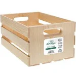 Leisure Arts Good Wood Wooden Crate 18 inch x 12.5 inch x 9.5 inch in Unfinished Rustic Pine for Storage Wood Crates, Large Wooden Crates for The Home