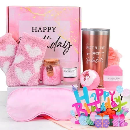 Birthday Gifts for Women Friend Mom -iTi Relaxing Spa Gift Basket Set Care Package Gift for Woman, Unique Happy Birthday Gift Ideas for Sister Her