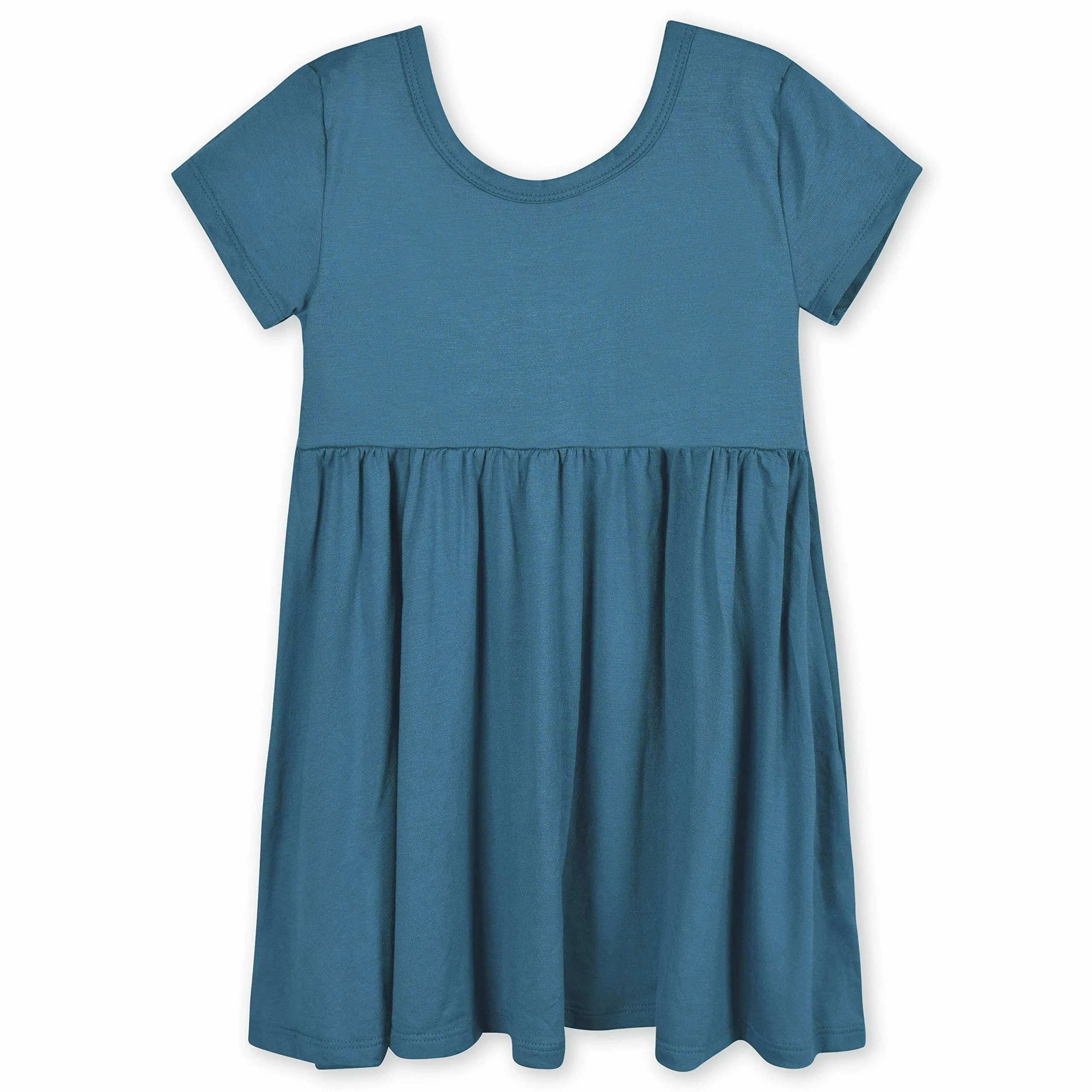 Gerber Baby Girls' Toddler Buttery Soft Short Sleeve Twirl Dress with Viscose Made from Eucalyptus