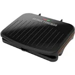 George Foreman 5-Serving Classic Plate Electric Indoor Grill and Panini Press, Space Saving Design, Black