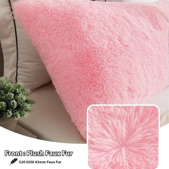 LIFEREVO Body Pillow Cover with Zipper Closure,Luxury Shaggy Ultra Soft Plush Faux Fur Pillowcase 20"x54" for Bed Couch,Microfiber Long Pillowshams for Adults Pregnant Women/Mother/Wife(Pink)