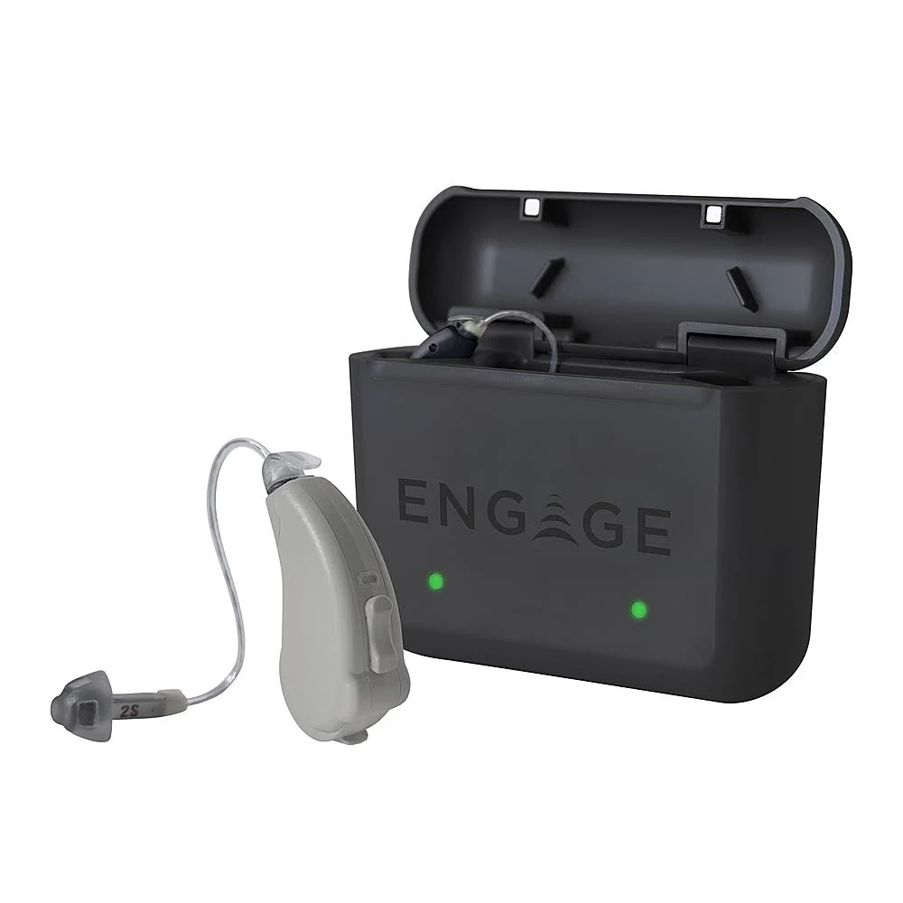 Lucid Engage Premium OTC Hearing Aids W/ Bluetooth For iPhone/ iPad - Gray