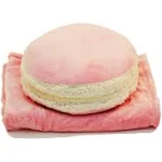 Macaron Shaped Multi-Function Throw Pillow Cushion with Removable Blanket, B7PK