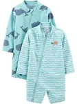 Simple Joys by Carter's Baby Boys' 1-Piece Zip Rashguards, Pack of 2, Whale, 12 Months