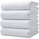 POLYTE Microfibre Oversize Quick Dry Lint Free Bath Towel, 152 x 76 cm, 4 Pack