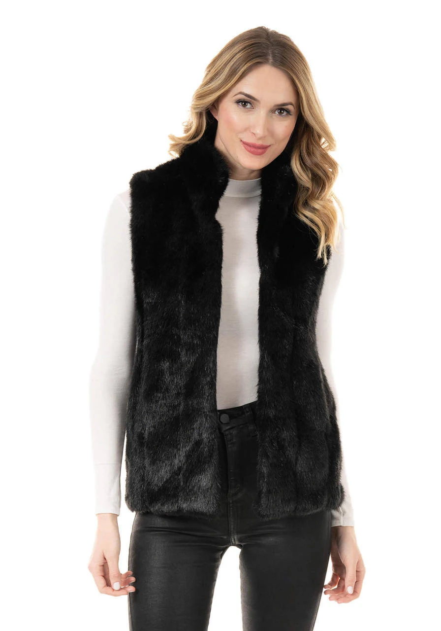 Donna Salyers Fabulous Furs Signature Series Hook Faux Fur Vest