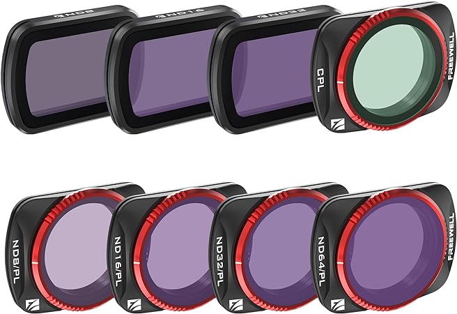 Freewell QuickSwap ND/PL, ND, CPL Filter Kit for Osmo Pocket 3: Effortless Installation, Vivid Color, Gimbal Compatibility, 8 Pack