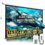 Aoxun 110&#034; Motorized Projector Screen - Indoor and Outdoor Movies Screen