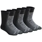 Dickies Men's Dri-Tech Moisture Control Crew Socks Multipack, Black Free Run (6 Pairs), Shoe Size: 6-12