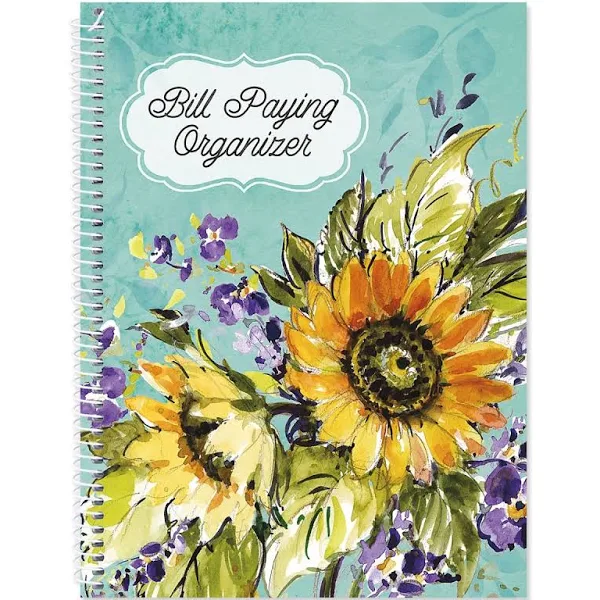 Watercolor Sunflower Bill Paying Organizer | Colorful Images