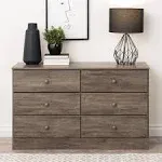 Prepac Astrid 6-Drawer Dresser, Drifted Gray