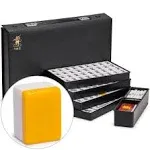 Yellow Mountain Imports Japanese Riichi Mahjong Set - White and Yellow Standard ...