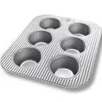 USA Pan Bakeware Toaster Oven Cupcake and Muffin Pan, Nonstick Quick Release Coating, 11 x 9 x 1 1/2", Aluminized SteelUSA Pan Bakeware Toaster Oven Cupcake and Muffin Pa…