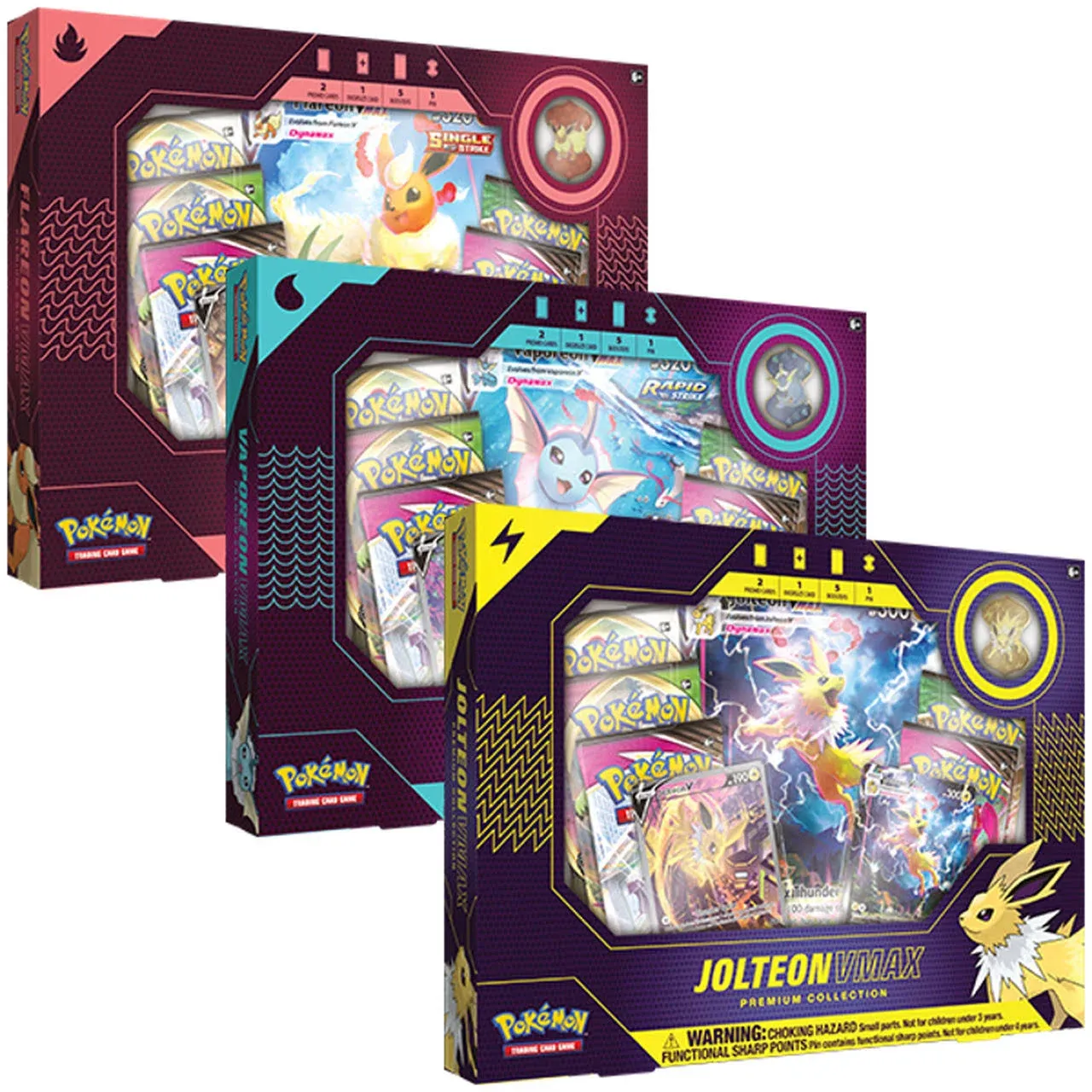 Pokemon Eevee Evolution Vmax Premium Collection Box Jolteon Flareon Vaporeon Set