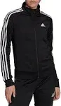 Adidas Women's Tricot Slim 3-Stripes Track Jacket (Plus Size), Black / 4X