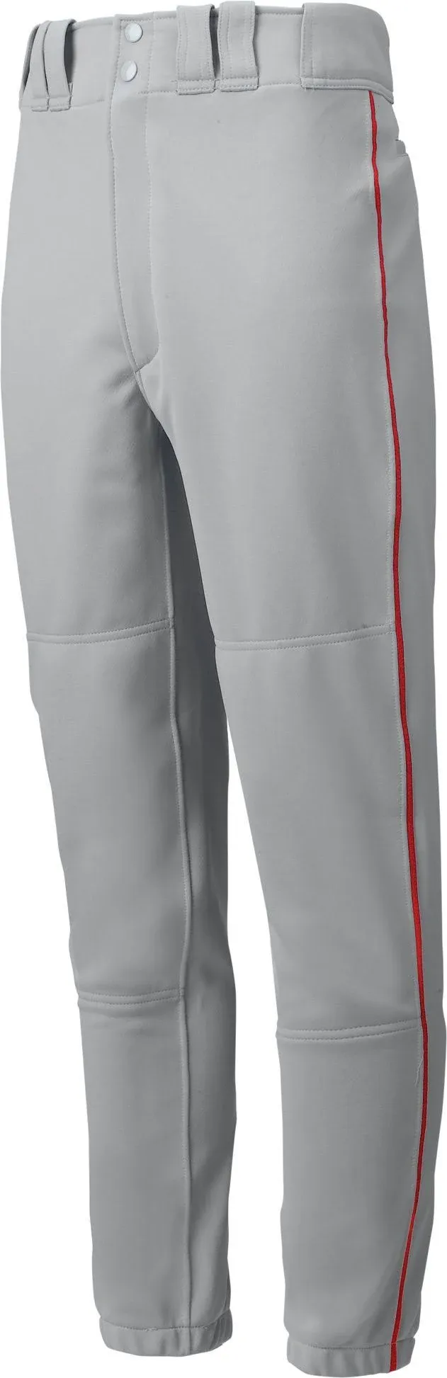 Mizuno Men's Premier Piped Baseball Pant, Grey/Red / XS