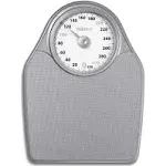 InstaTrack Large Dial Metal Analog Bathroom Scale with Silver Mat, Accurate M...