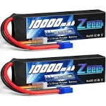 * 3S Lipo 电池 10000mAh 11.1V 120C 带 EC5 连接器 软包 RC 电池 适用于 RC 汽车 卡车 坦克 竞速 遥控模型 (2 包) 万圣节 圣诞节 礼物