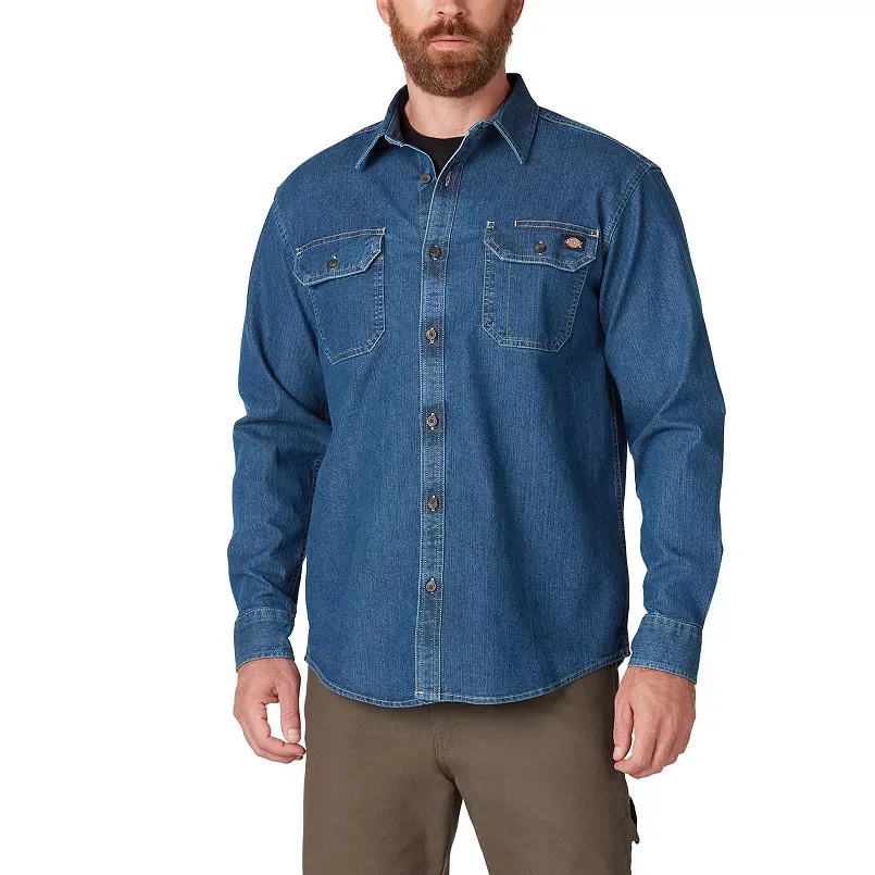 Dickies Men's Flex Denim Long Sleeve Shirt