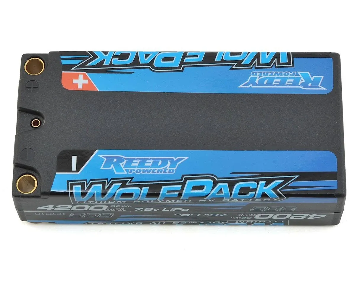 Team Associated 7.6V 4200mAh 2S 50C Wolfpack Shorty HV-LiPo Battery: Tubes, 5mm, ASC27318