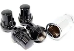 Set of 4 14x1.5 Veritek Gloss Black Acorn Bulge Tuner 1.40 Inch Wheel Locks for Aftermarket Wheels