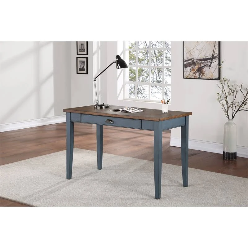 Farmhouse Wood Writing Desk Writing Table Blue Wood