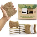 24 Pack Natural Kitchen Sponge - Biodegradable Compostable Cellulose and Coconut