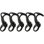 Gear Hook Black 5-Pack — Lightweight + Versatile S Hook for Backpacks and Closet Storage, S Carabiner Heavy Duty Alternative, S Carabiner Clip, S Hook for Quick and Easy Indoor or Outdoor Use