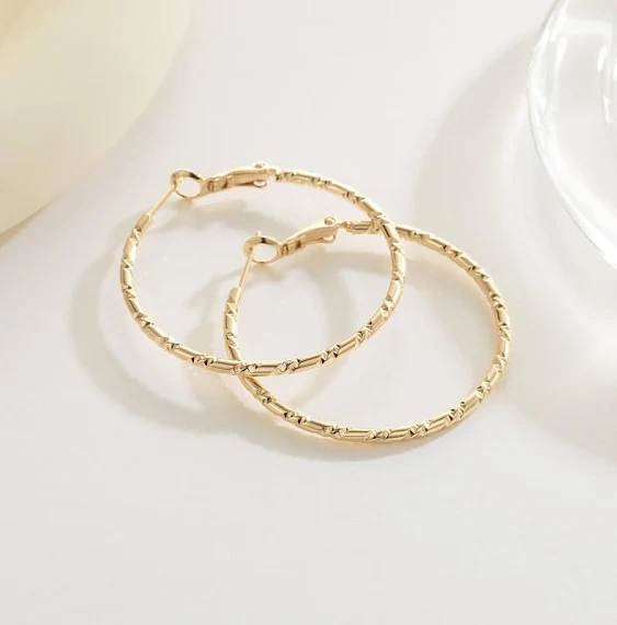 Gold Hoop Earrings 14k Gold Earrings, Big Hoop Earrings for Women, Lightweight and Hypoallergenic Earrings, Extra Large Hoop Earrings for Women Earrings,35mm 45mm 55mm