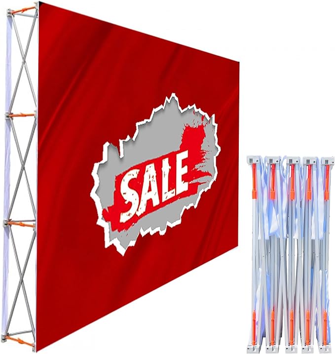 C B Signs L.E.D. Portable Backdrop Booth Frame 8'x10' Pop Up Display Stand ...