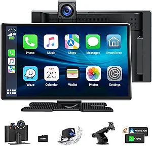 HOTPEAK Wireless Carplay Android Auto 4K Dash Cam