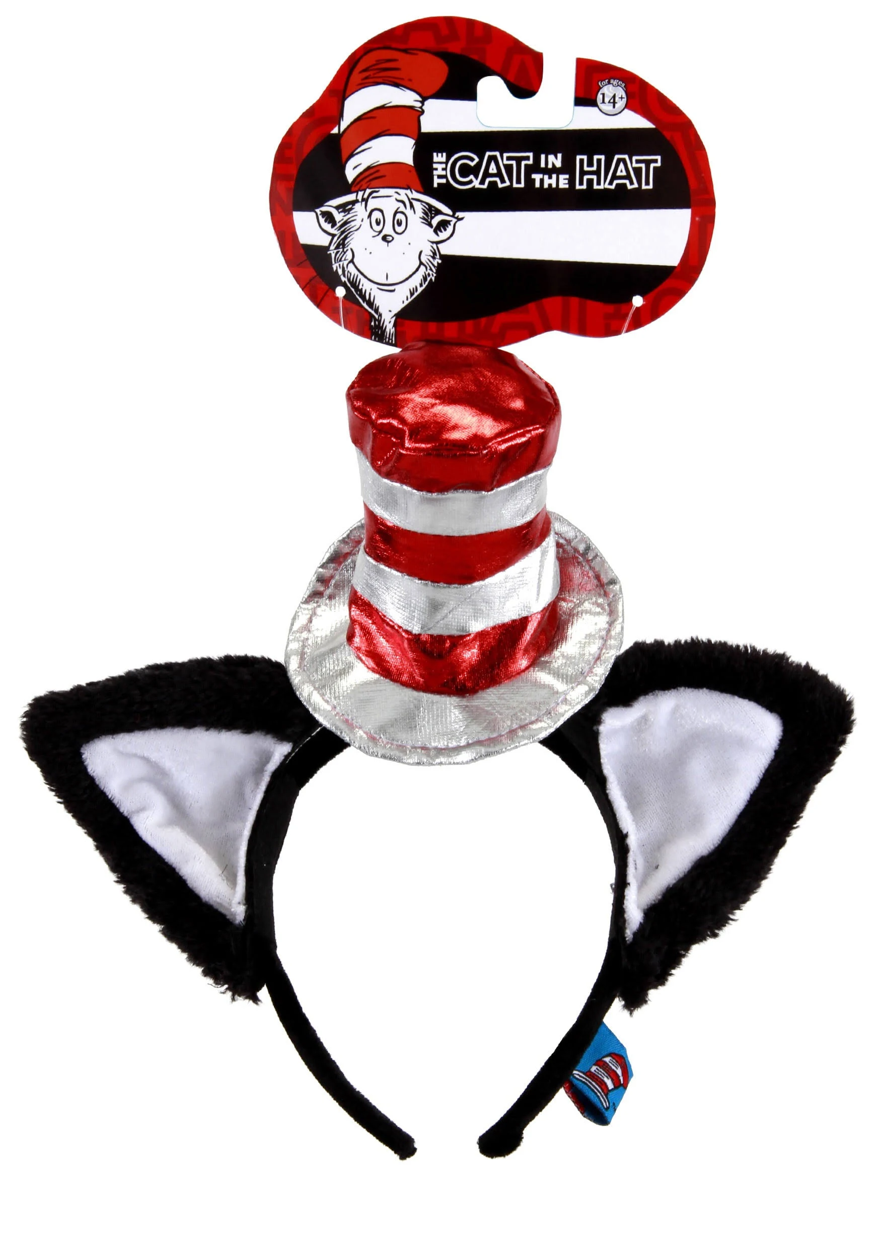 Dr. Seuss Cat in The Hat Deluxe Costume Ears Headband with Stovepipe Hat for Adults and Kids