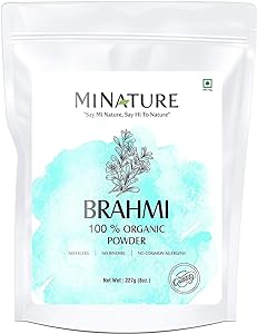 USDA Organic Brahmi Powder (Bacopa Monnieri) - 227 g / 8 OZ / 1/2 lb | Enhances Learning Capacity | Promotes Hair Growth