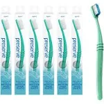 Preserve Ocean Plastic Initiative (POPI) Adult Toothbrush, Made in USA from Recycled Ocean Plastic, Neptune Green, Soft, 6 Count