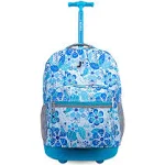 Kids Rolling Backpack for Teen. Roller Bookbag with Wheels, Blue Vine, 18&#034;