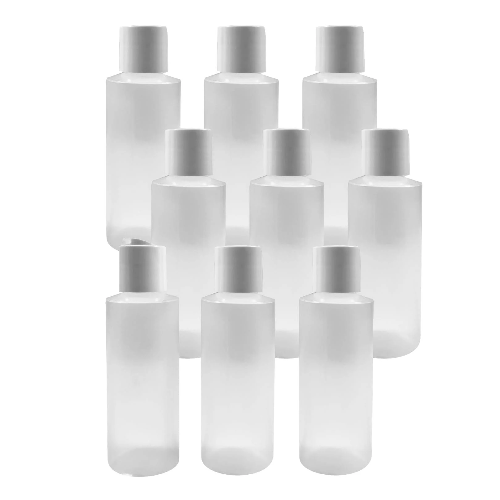 Pinnacle Mercantile Easy Squeeze Plastic Bottles with Disc Flip Cap/Lid 4 oz Set of 8 Empty