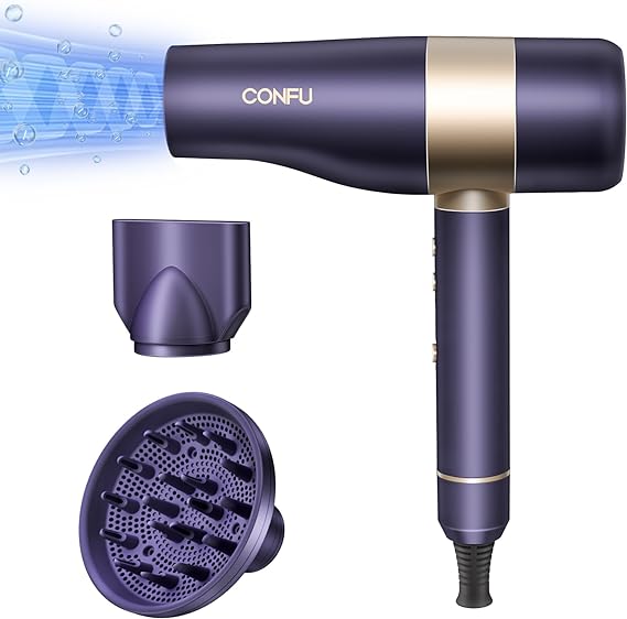 CONFU Hair Dryer Negative Ionic Blow Dryer with 110000 RPM Brushless Motor Hi...