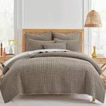 Levtex Home Mills Waffle Quilt Set - Cotton King/Cal King / Cocoa