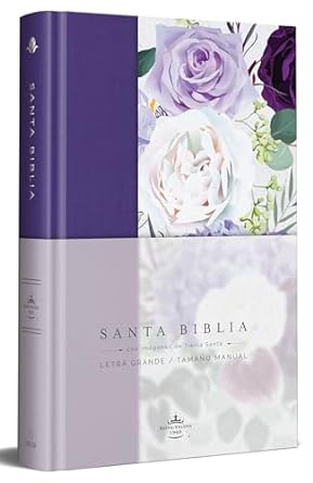 Biblia Reina Valera 1960 Letra Grande. Tapa Dura Tela Morada Con Flores Tamaño Manual / Spanish Bible Rvr 1960. Handy Size with Purple Flowered Cloth Spin (Hardcover)