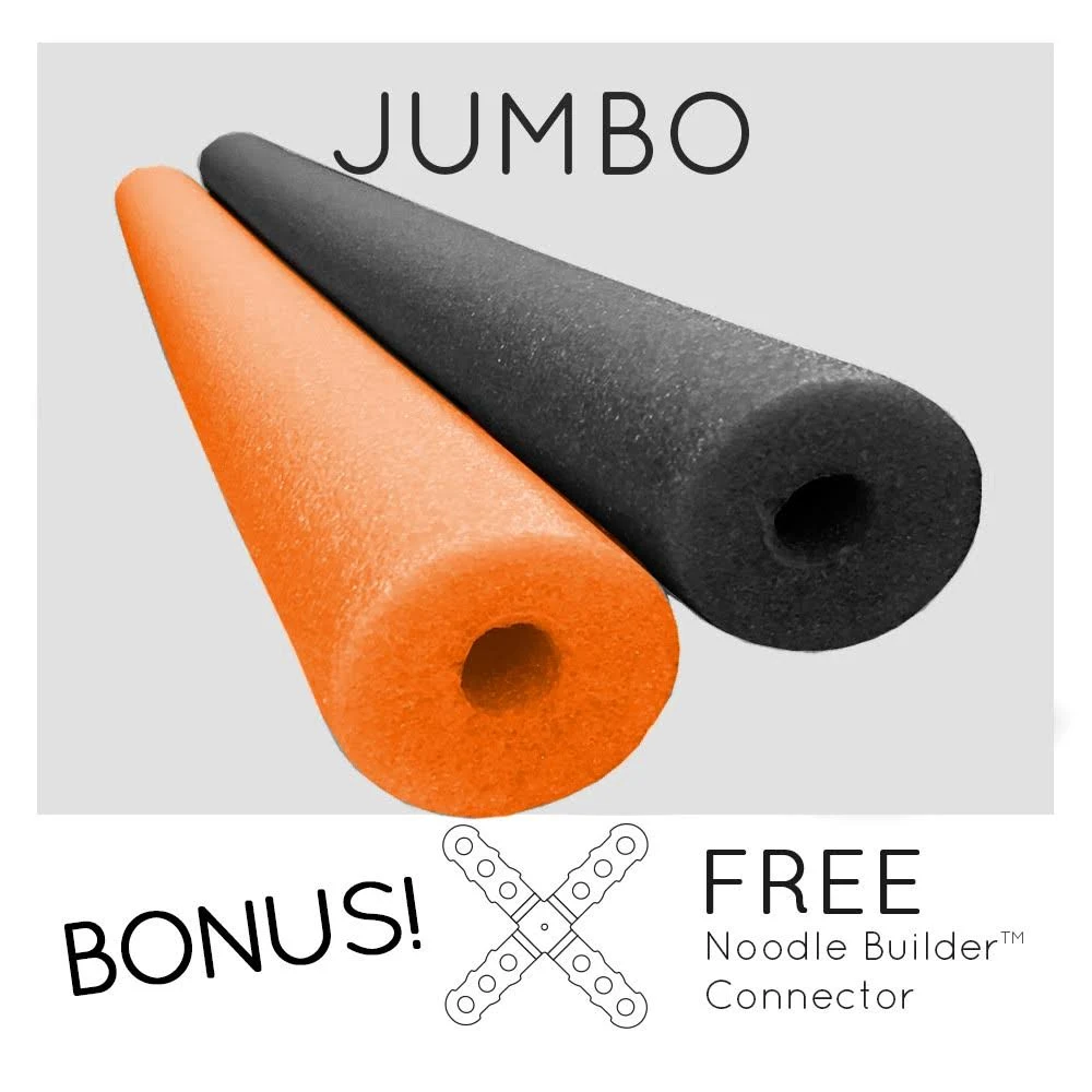 2 Pack Oodles Monster 55 inch x 3.5 inch Jumbo Swimming Pool Noodle Foam Multi-Purpose, Black